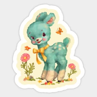 Old Timey Vintage Style Fawn Sticker